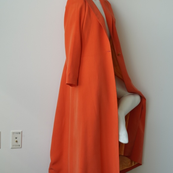 1990's Citrus Custom Silk Coat with yellow lining - Size 2-4 - Picture 2 of 7